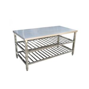 Bàn inox 3 tầng 2 giá nan dưới