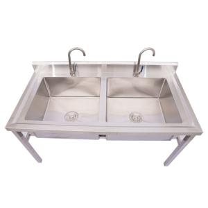 Chậu rửa bát công nghiệp 2 hố bằng Inox