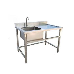 Chậu rửa công nghiệp 1 hố có bàn lệch phải