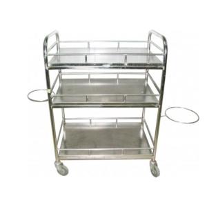 Xe tiêm 3 tầng có vành cài xô (xe đẩy y tế)