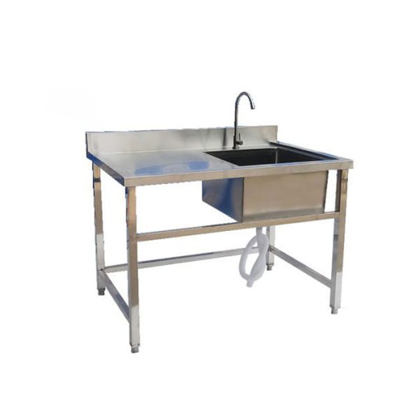 Chậu rửa công nghiệp 1 hố có bàn lệch trái