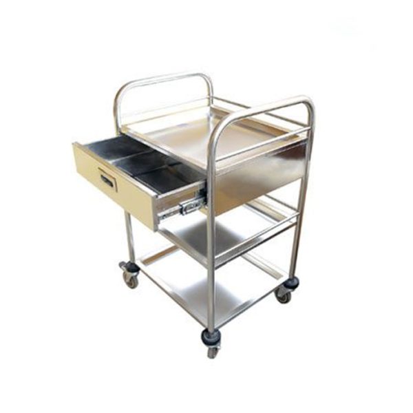 Xe tiêm 3 tầng có ngăn kéo (xe đẩy y tế)